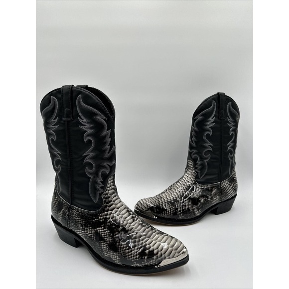 LAREDO MEN'S MONTY SNAKE PRINT WESTERN BOOTS Size 11.5 EW